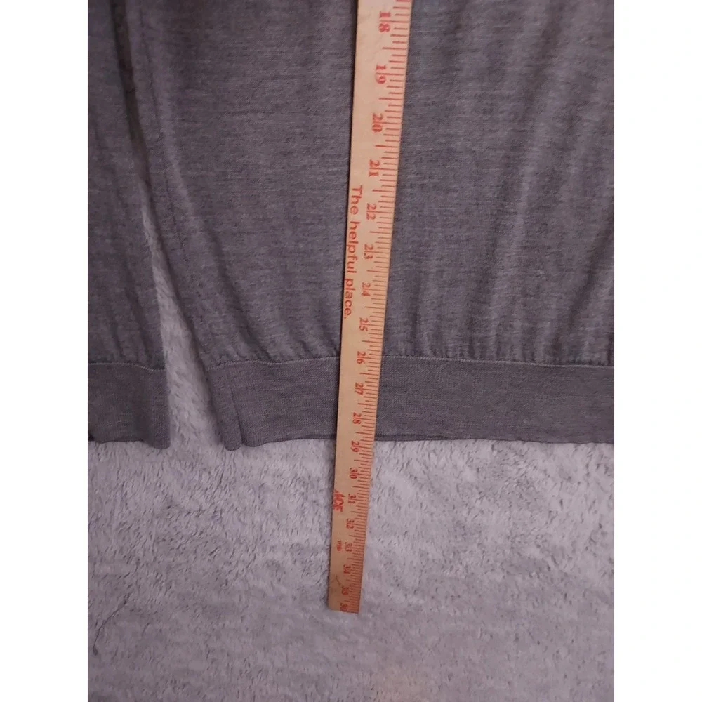 Brooks Brothers Sweater Mens Medium Brookstretch Merino Gray V Neck Lightweight
